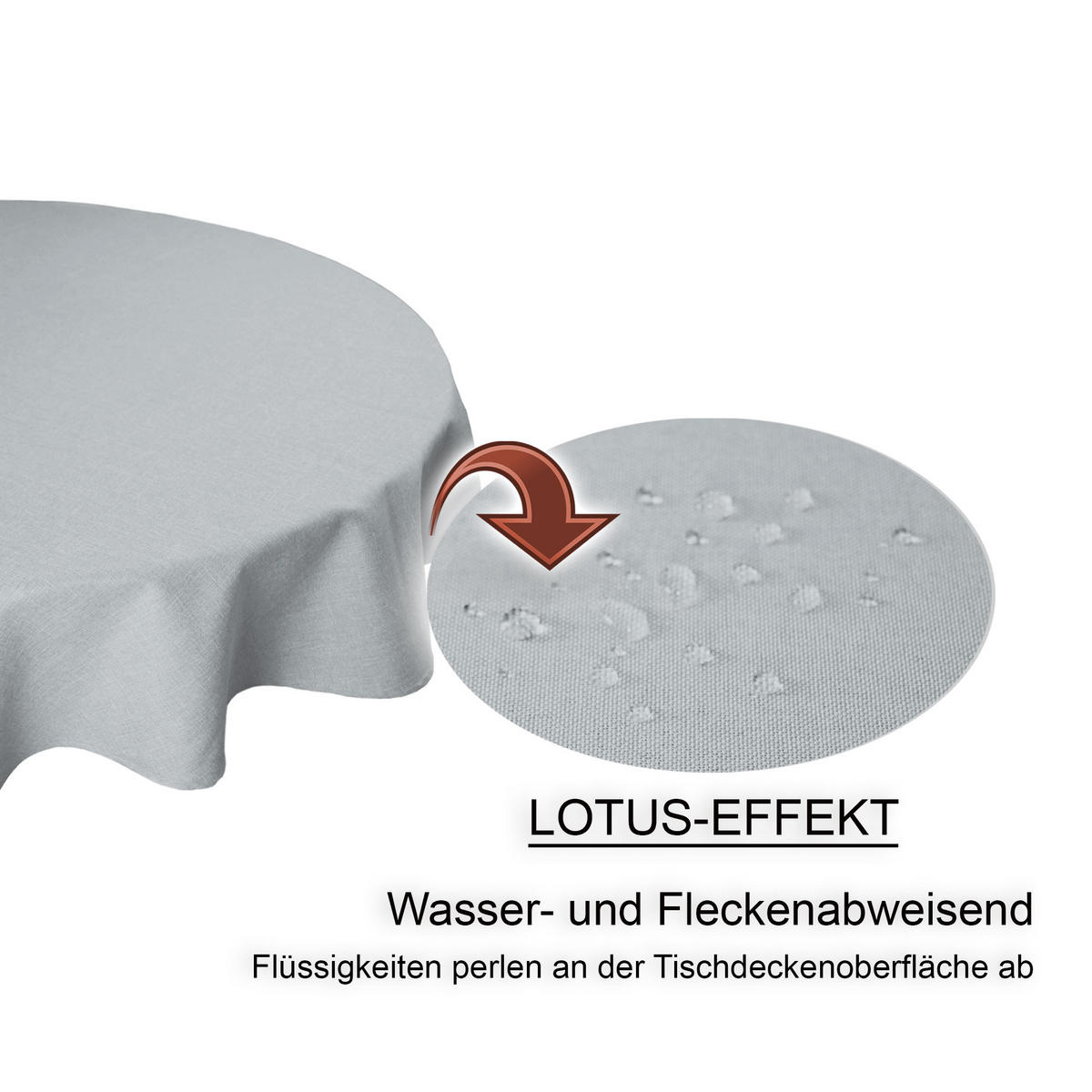 TISCHDECKE Leinenoptik 140 cm rund Silber - Silberfarben, Textil (140cm) - TiborTex