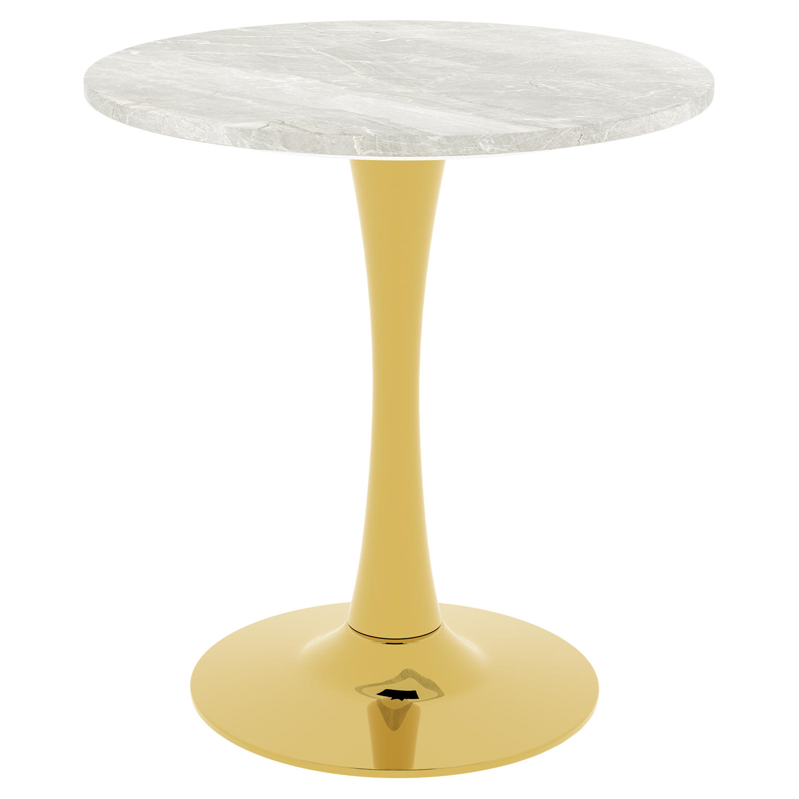 ESSTISCH Goldfarben-Weiß 70/70/72 cm - Goldfarben, Holz (70/70/72cm) - PANGIVO