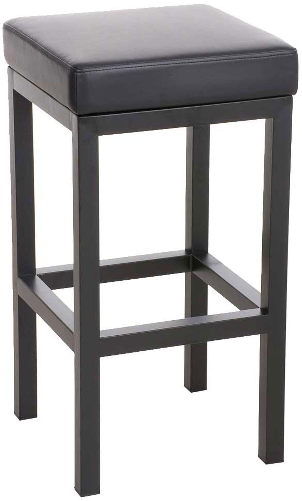 BARHOCKER KIEL Schwarz Kunstleder Stahl 85 cm Höhe - Schwarz, Metall (41/85/41cm) - DELUKE