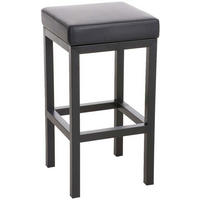 BARHOCKER KIEL Schwarz Kunstleder Stahl 85 cm Höhe - Schwarz, Metall (41/85/41cm) - DELUKE