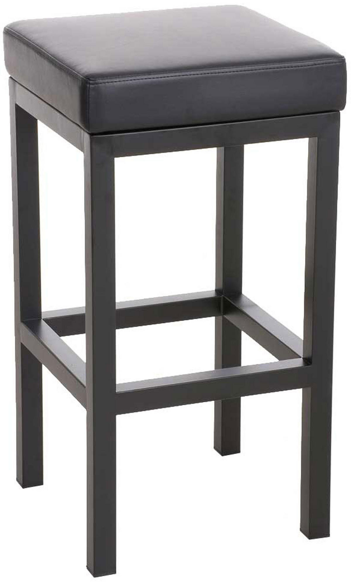 BARHOCKER KIEL Schwarz Kunstleder Stahl 85 cm Höhe - Schwarz, Metall (41/85/41cm) - DELUKE