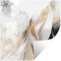 WANDTATTOO Luxus - Abstrakt - Gold - Weiß 50x50 cm - Goldfarben, Kunststoff (50/50/0.1cm) - MuchoWow