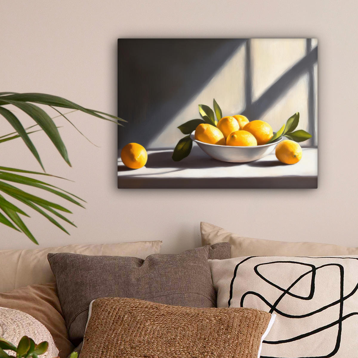 LEINWANDBILD Zitronen - Stilleben - Gelb Wandbild 40x30 cm - Gelb, Textil (40/30cm) - MuchoWow