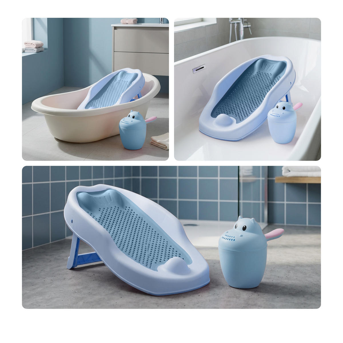BADLIGG Blå 2-delars-set - Multicolor, Plast (51.5/30cm) - Relaxdays