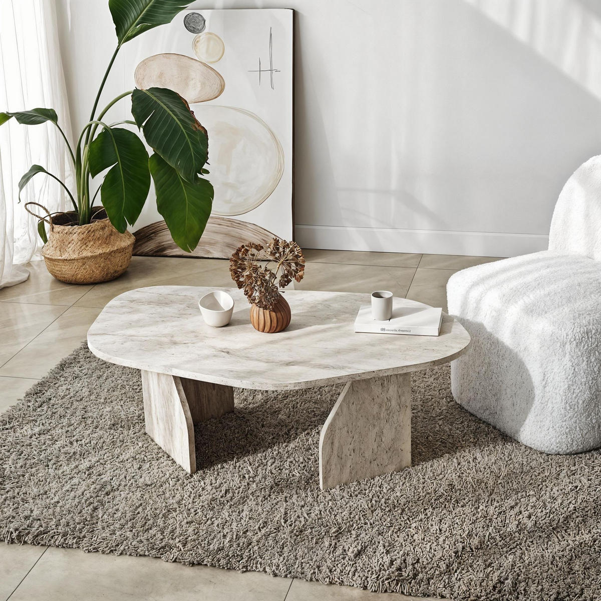 COUCHTISCH rock beige - Beige, Holz (100/60/35cm) - Habitat Garten