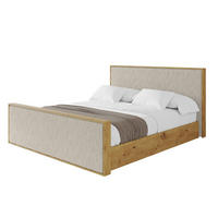 POLSTERBETT mit Bettkasten und Lattenrost, Boxbett mit Stauraum und Kopftei mit Matratze H3/H4 - ENZO10 120x200 Creme - Beige, Holzwerkstoff/Textil (120/200cm) - ALTDECOR