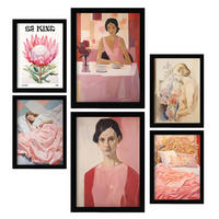 POSTER Set Mit 6 Romantische Rose In Vielseitiger A3 & A4 Schwarzer Rahmen - Schwarz, Papier (29/3cm) - Nacnic