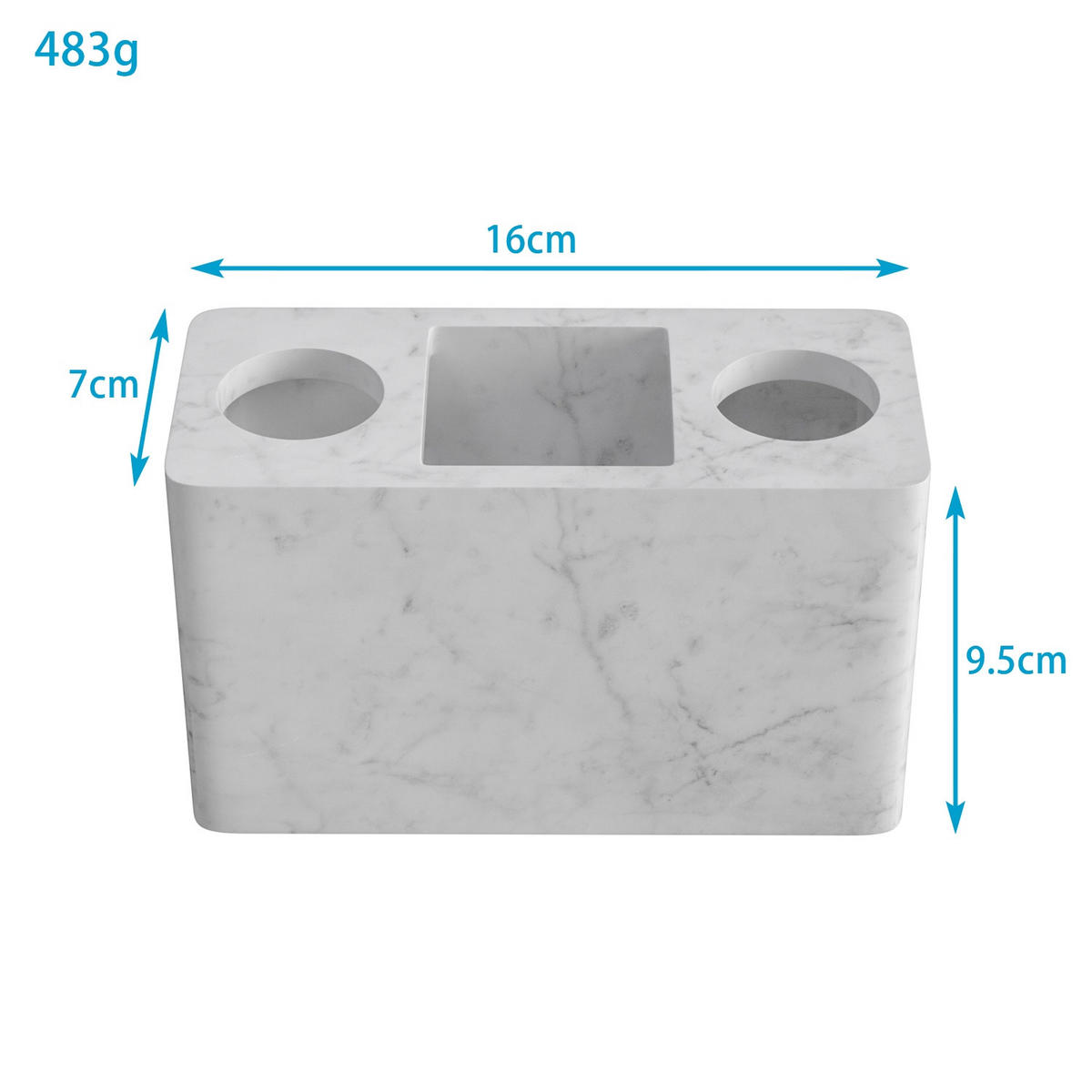 ZAHNBÜRSTENHALTER - Weiß, Kunststoff (6.8/9.2/15.7cm) - Intirilife