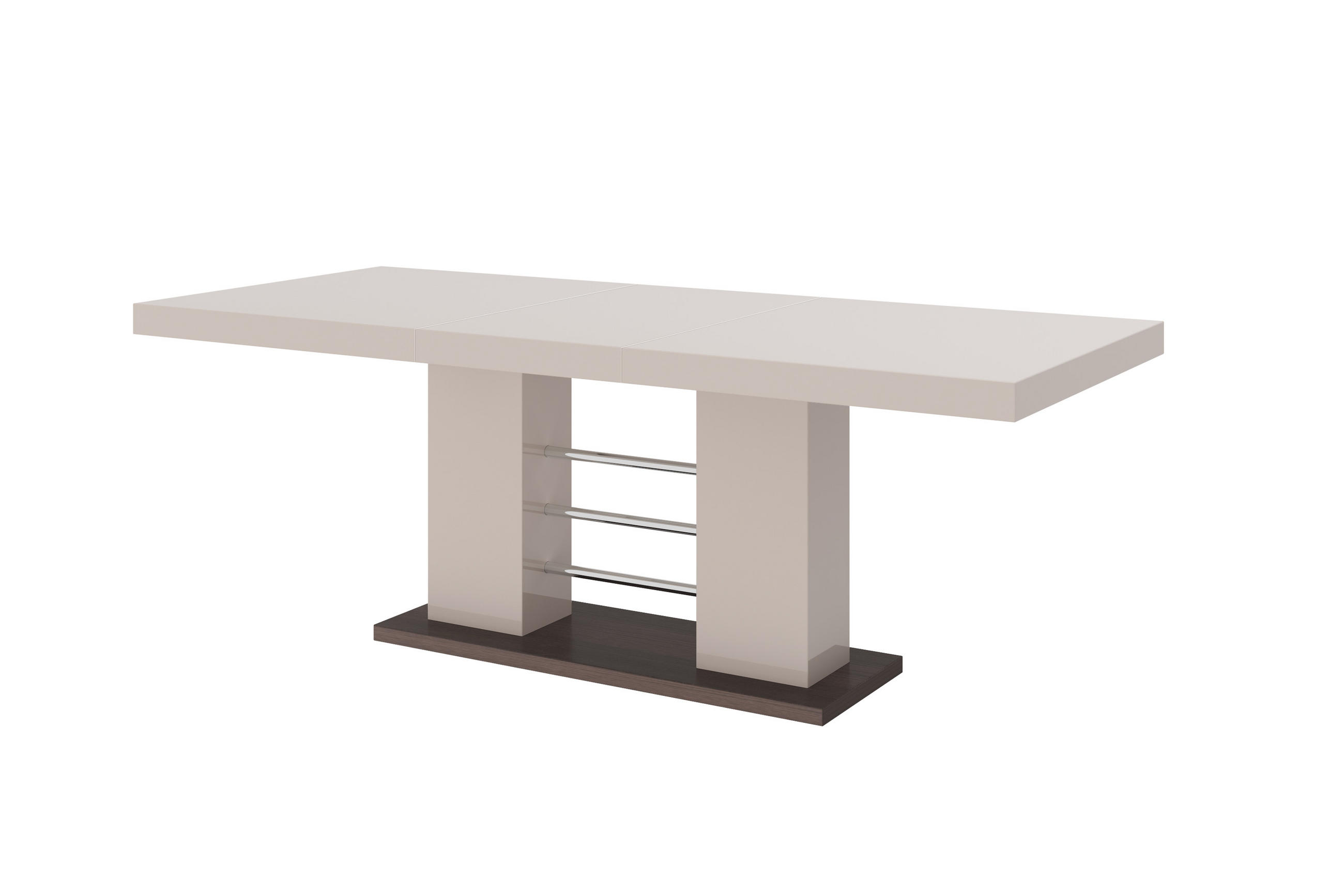 ESSTISCH rechteckig Cappuccino Hochglanz 160/89/75 cm - Weiß Hochglanz/Cappuccino, Holzwerkstoff (89/160/75cm) - designimpex