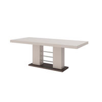 ESSTISCH rechteckig Cappuccino Hochglanz 160/89/75 cm - Weiß Hochglanz/Cappuccino, Holzwerkstoff (89/160/75cm) - designimpex