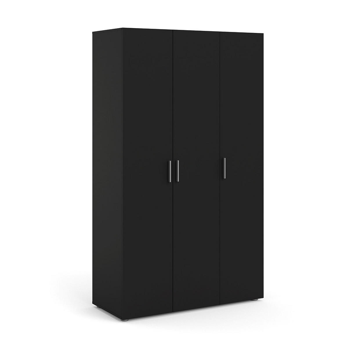 KLEIDERSCHRANK mattschwarz - Schwarz, Holzwerkstoff (118/201/50cm) - ebuy24