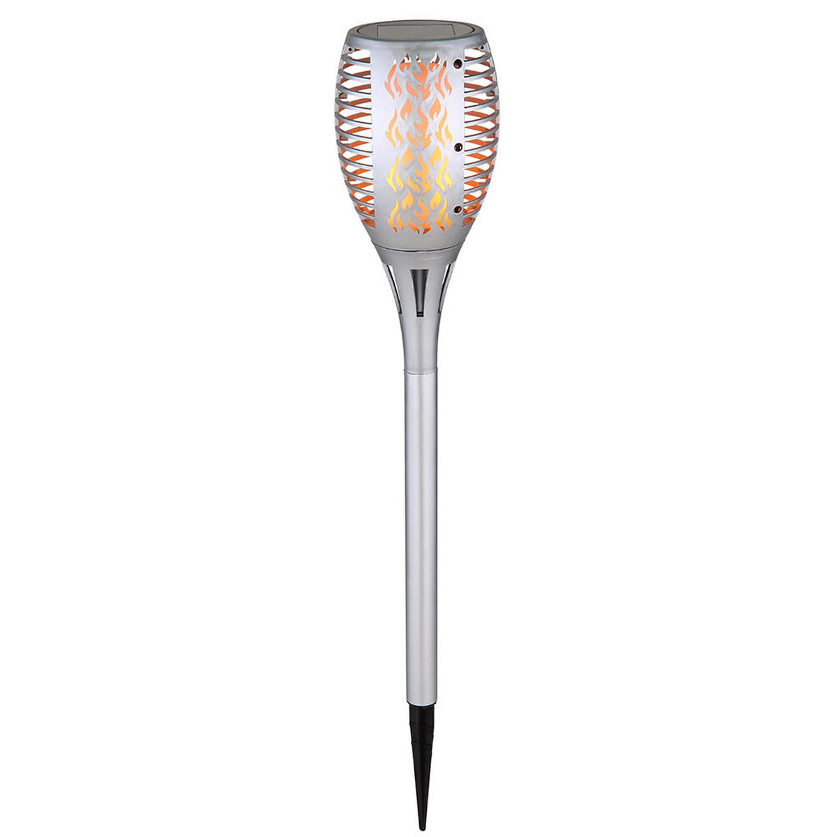 LED AUSSENLEUCHTE Solarleuchte Silber Kunststoff - Silberfarben, Kunststoff (10/10/58cm)
