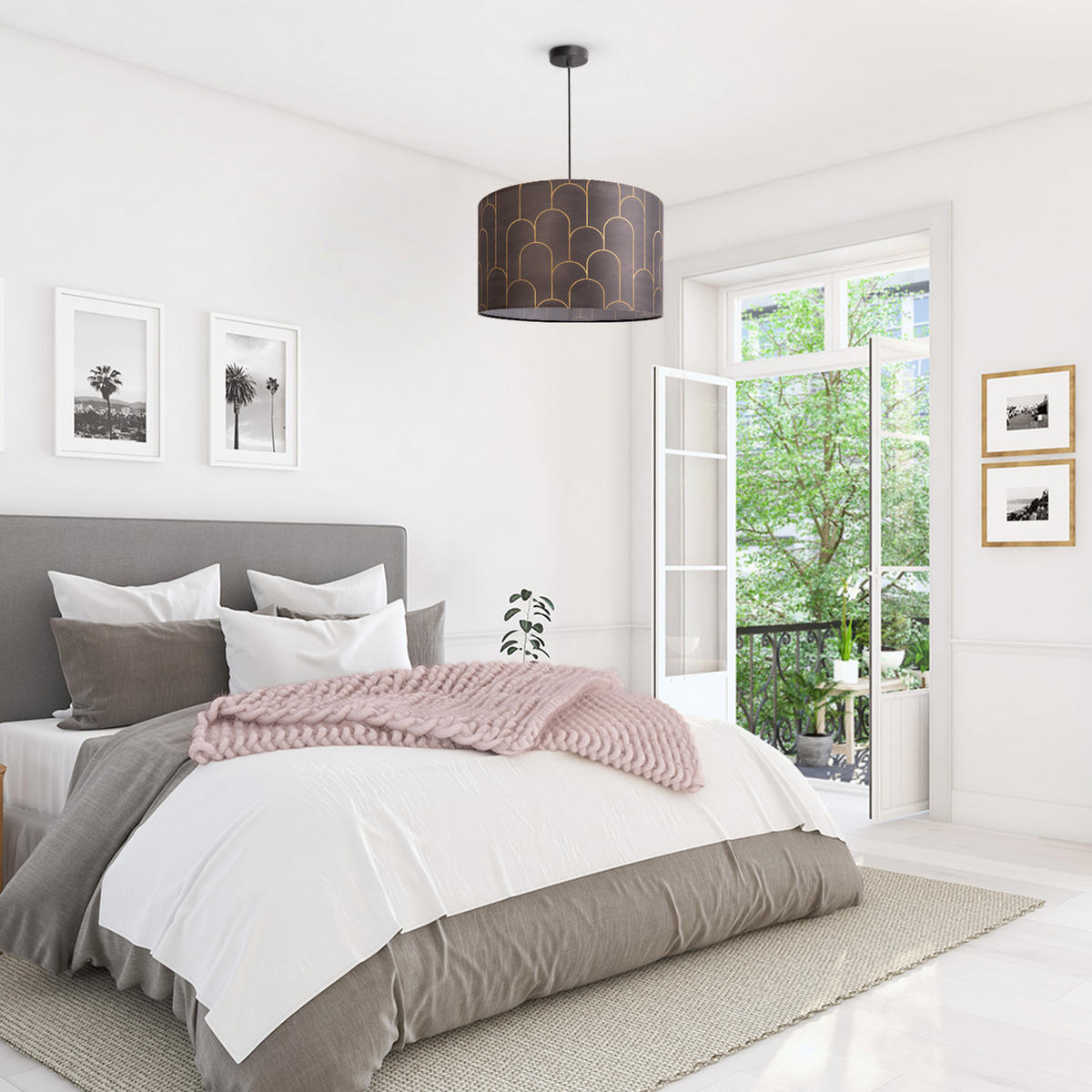 PENDELLEUCHTE Hugo Pd1 Pil 005 - Schwarz, Metall (45.5/45.5/27cm) - Paco Home