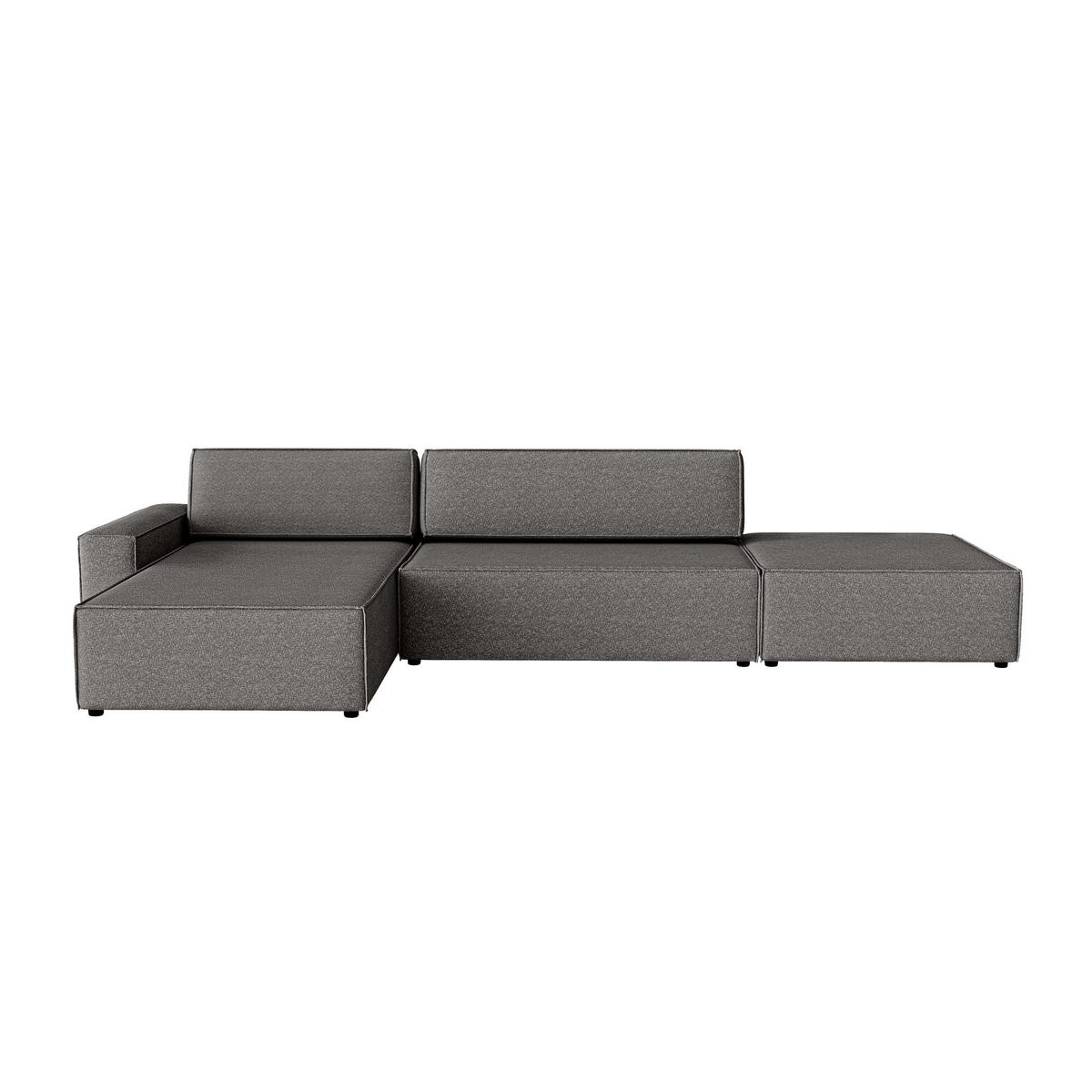 ECKSOFA Lummo La mit Schlaffunktion, Graphit - Graphitfarben, Textil (363/185cm) - Fedve