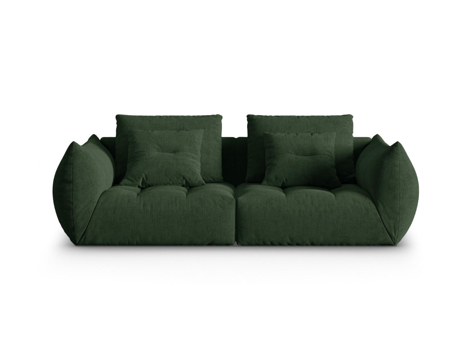 SOFA modular Bloom aus strukturiertem Stoff moosgrün 3 Sitzplätze - Salbeigrün, Textil (106/95/232cm) - Micadoni