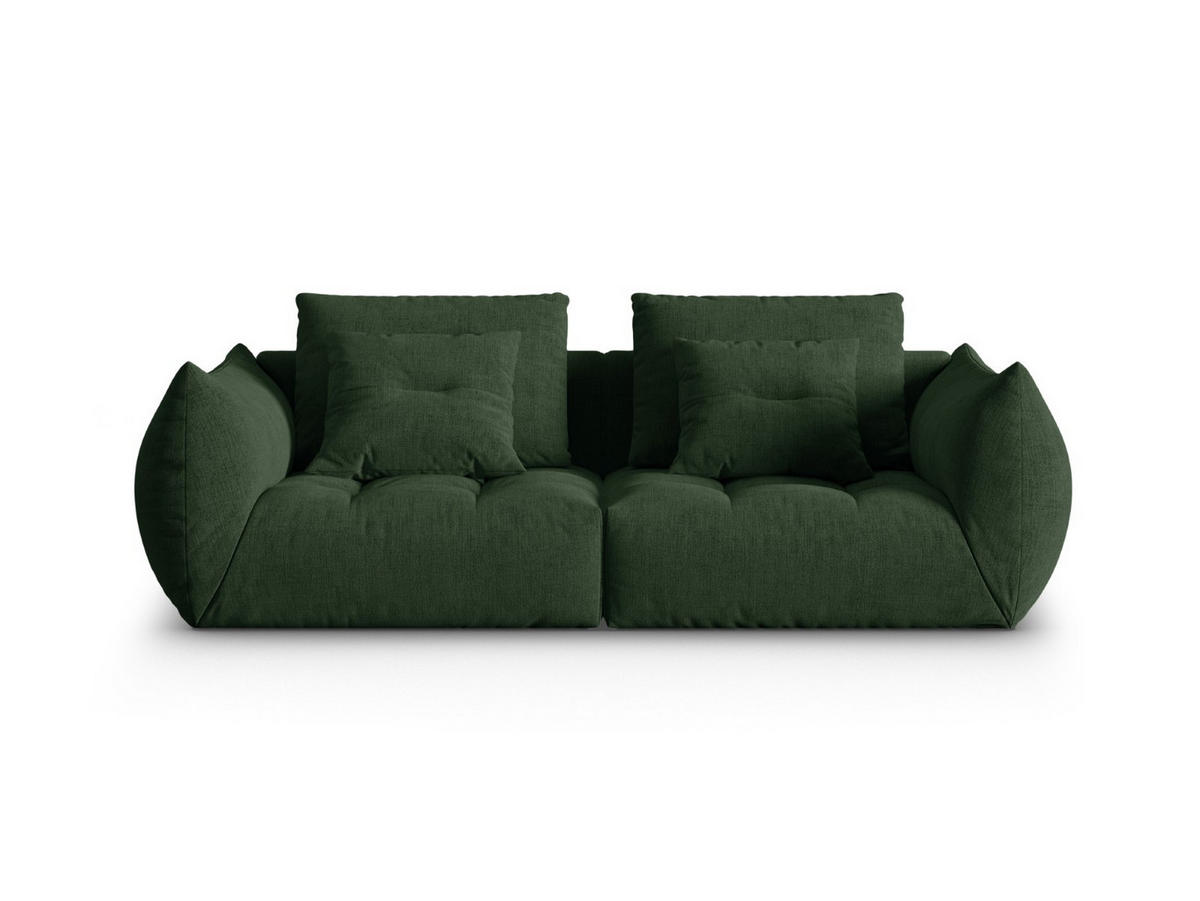 SOFA modular Bloom aus strukturiertem Stoff moosgrün 3 Sitzplätze - Salbeigrün, Textil (106/95/232cm) - Micadoni