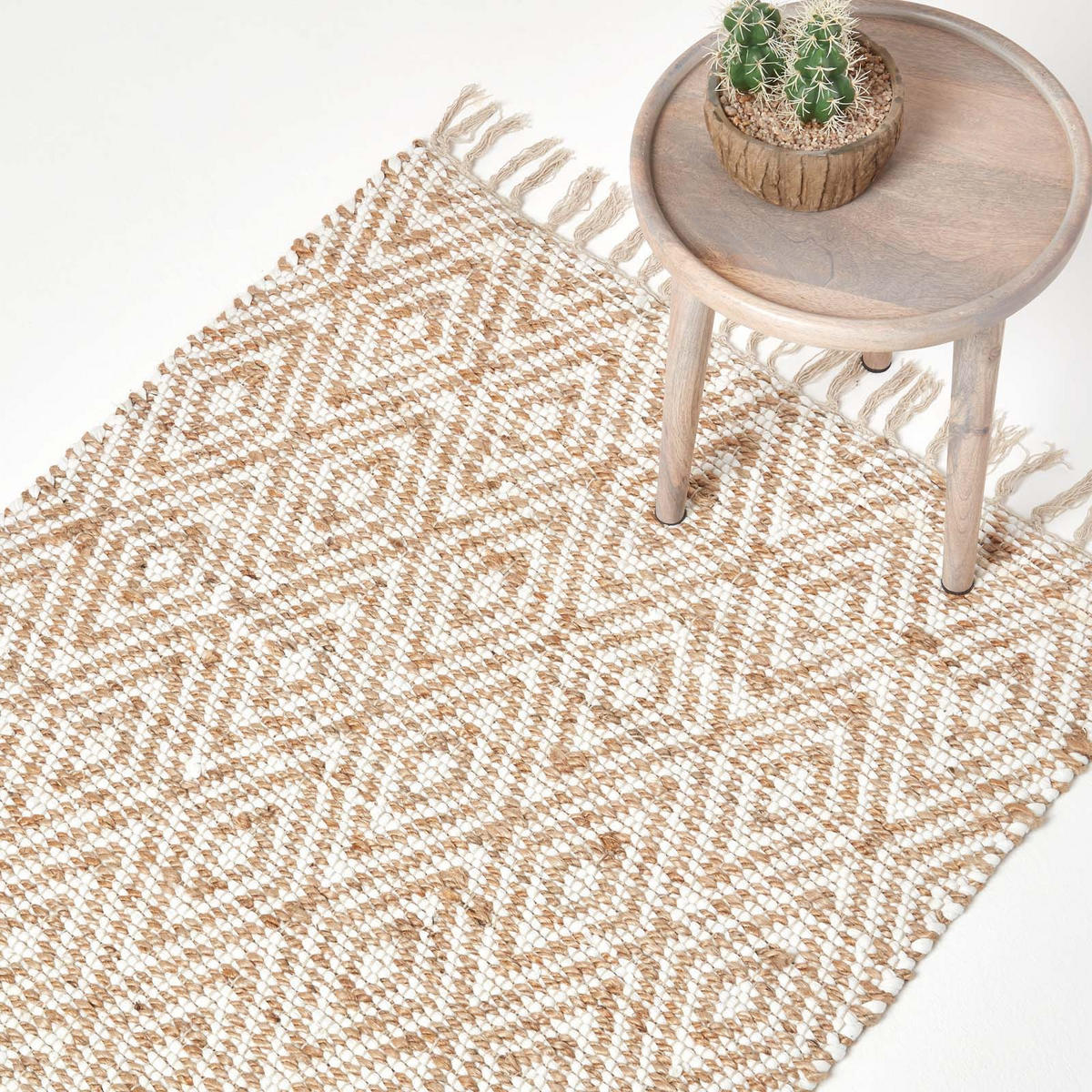 FLICKENTEPPICH Sierra geometrisch gemustert 120/170 cm - Naturfarben, Textil (120/170cm) - Homescapes