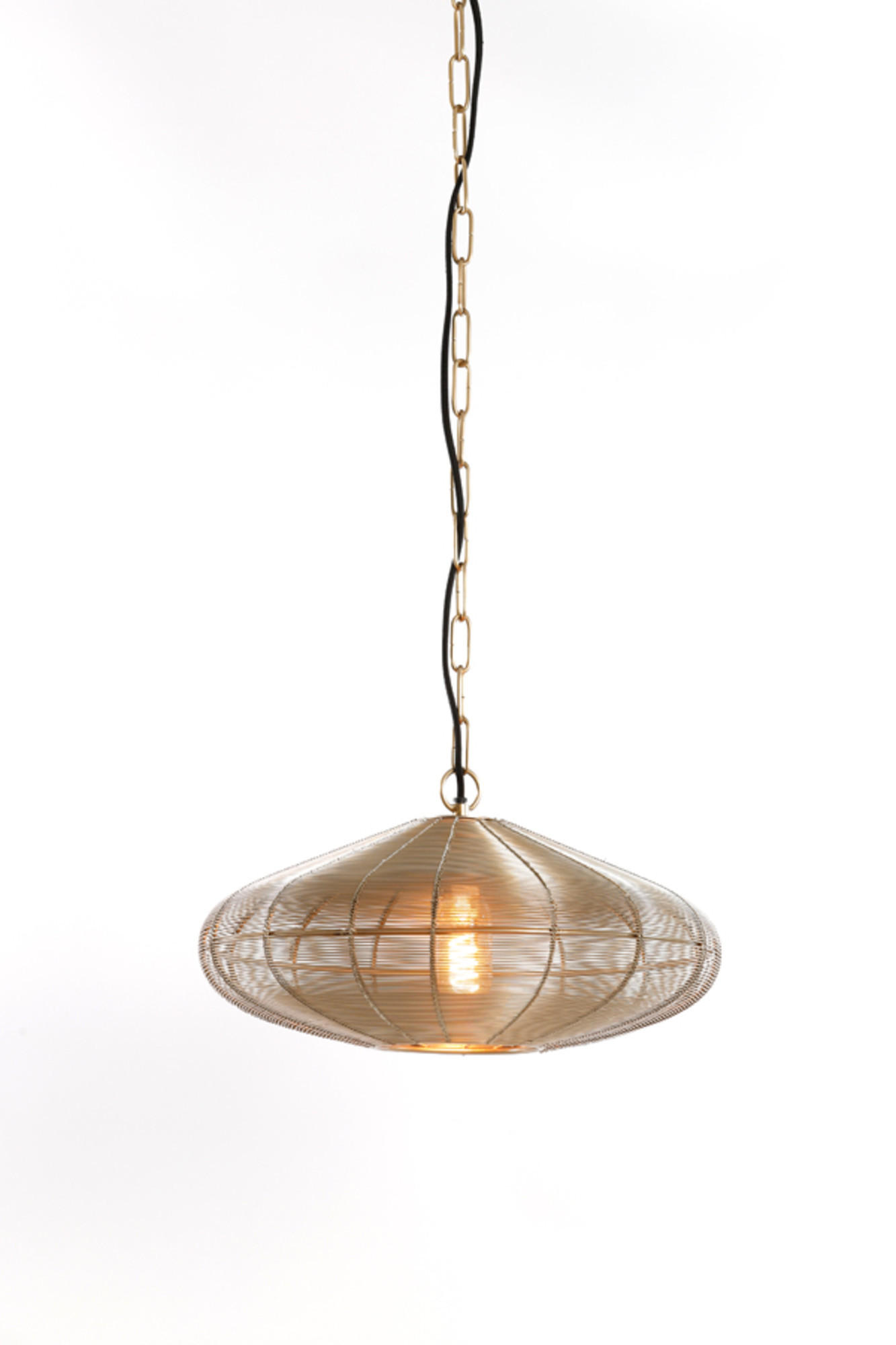 HÄNGELAMPE Bahoto Gold Ø40/18 cm - Goldfarben, Metall (40/40/18cm) - Light & Living
