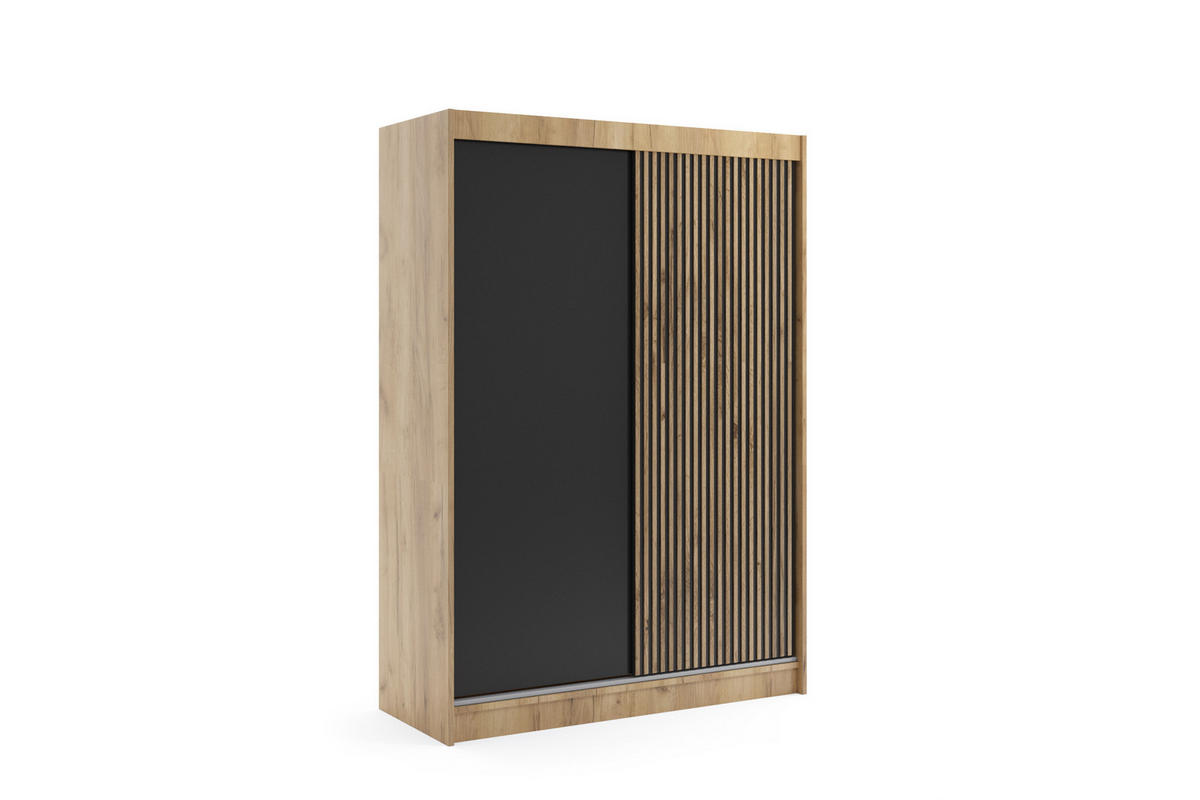 KLEIDERSCHRANK VILAN mit Lamel - 150 cm - Eichefarben|Eiche Wotan - Eichefarben/Eiche Wotan, Holzwerkstoff (150/215/61cm) - ALTDECOR