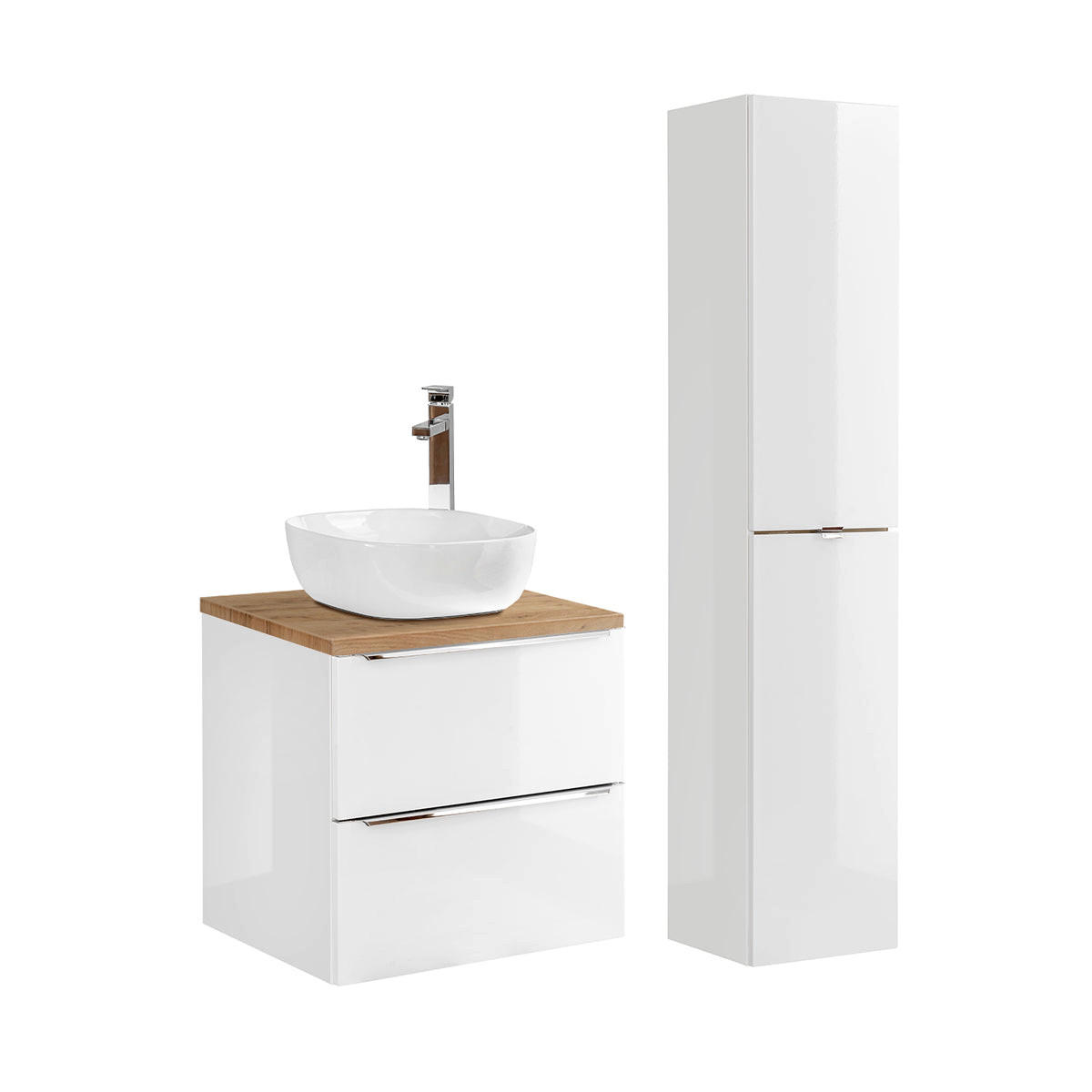 KOUPELNOVÝ NÁBYTEK 60.4cm April 2er-Set Bílá - bílá, kompozitní dřevo (60.4/59/46cm) - Petits-meubles