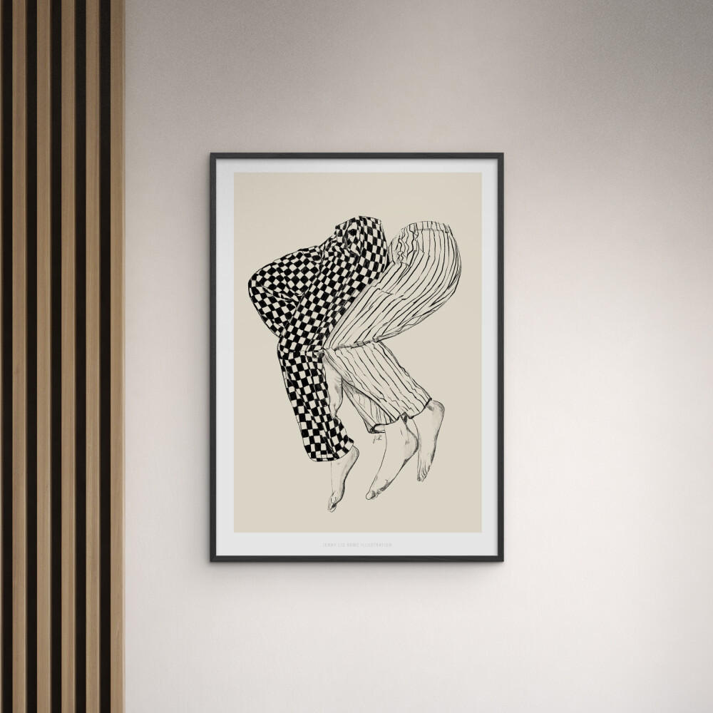 POSTER mit Rahmen Jenny Liz Rome - Love 1 - Schwarz/Naturfarben, Holz/Papier (30/40cm) - Poster&Frame