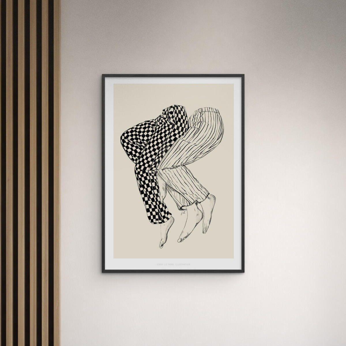 POSTER mit Rahmen Jenny Liz Rome - Love 1 - Schwarz/Naturfarben, Holz/Papier (30/40cm) - Poster&Frame