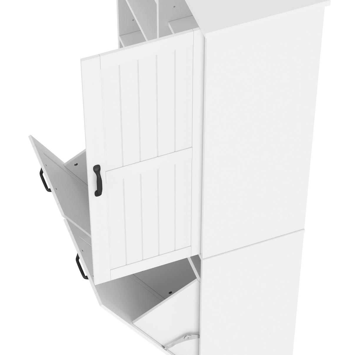 HOCHSCHRANK 78/35/172,7 cm aus MDF mit doppeltem Wäschekorb Weiß - Weiß, Holzwerkstoff (78/172.7/35cm) - Modenvie