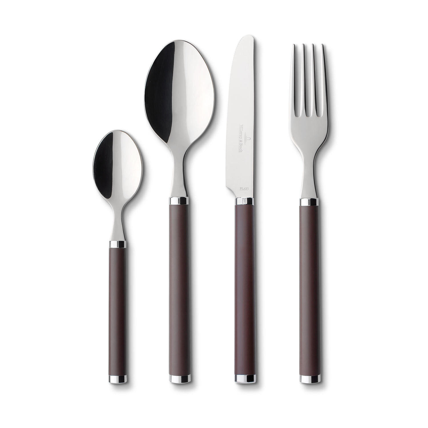 TAFELBESTECK Play! Chocolate Brown 24er Set - Braun, Metall - Villeroy & Boch