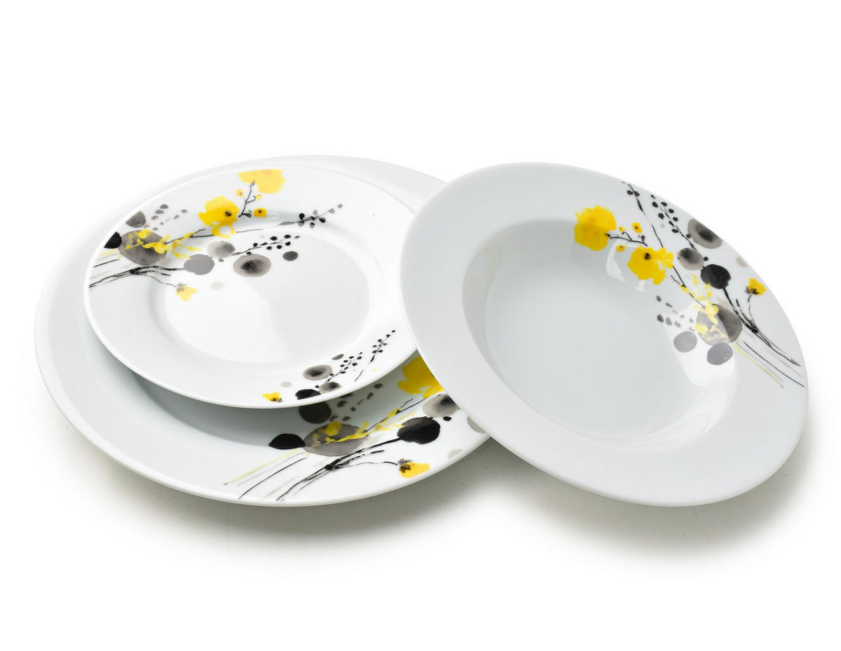 TELLERSET Lea Gelb 27/27/2.5 cm Porzellan - Gelb, Keramik (27/2.5/27cm) - Mondex