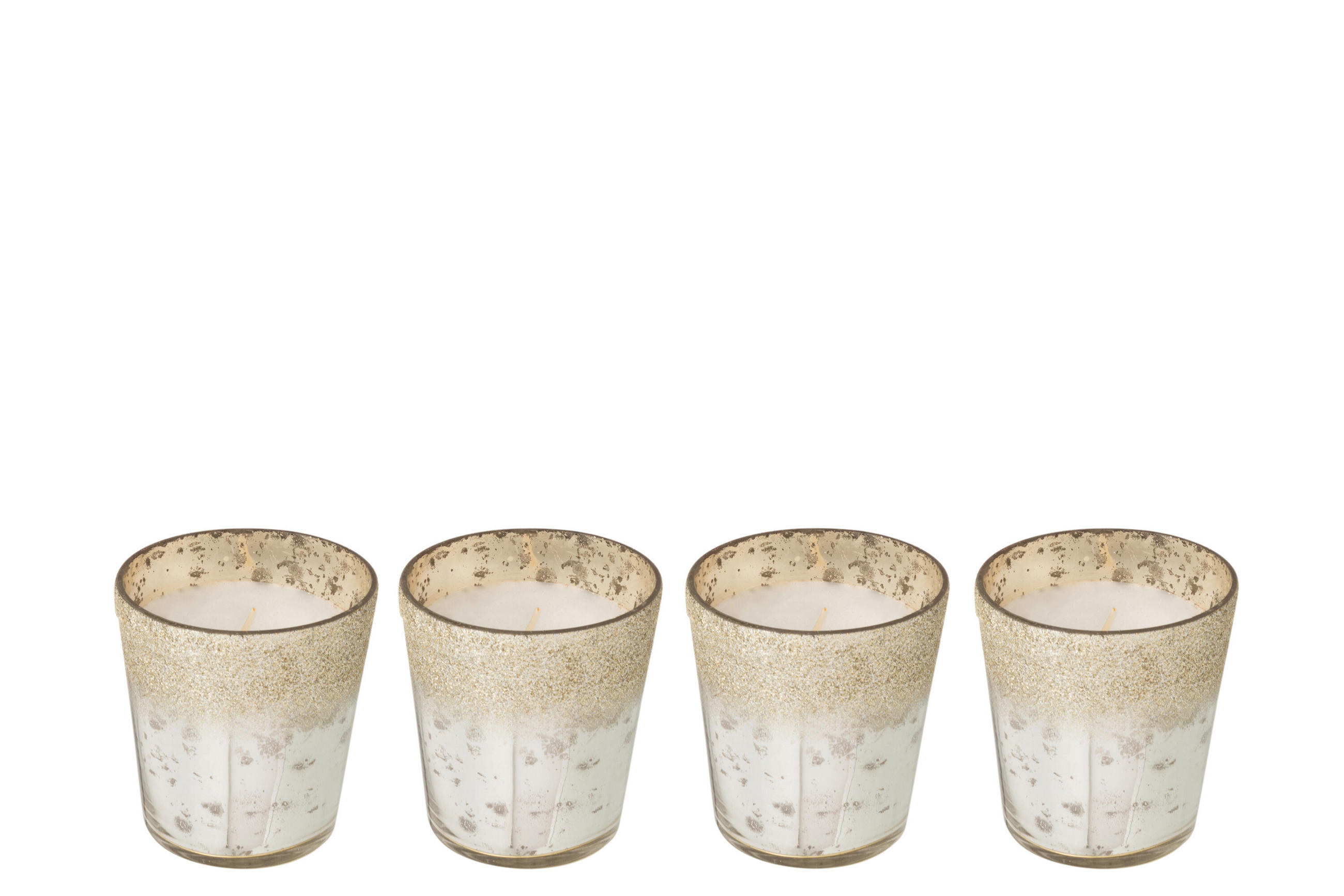 DUFTKERZE M-CHIC - Glas - Silber - 21 Std. - 4er set - Silberfarben, Glas (6.5/7cm) - J-Line