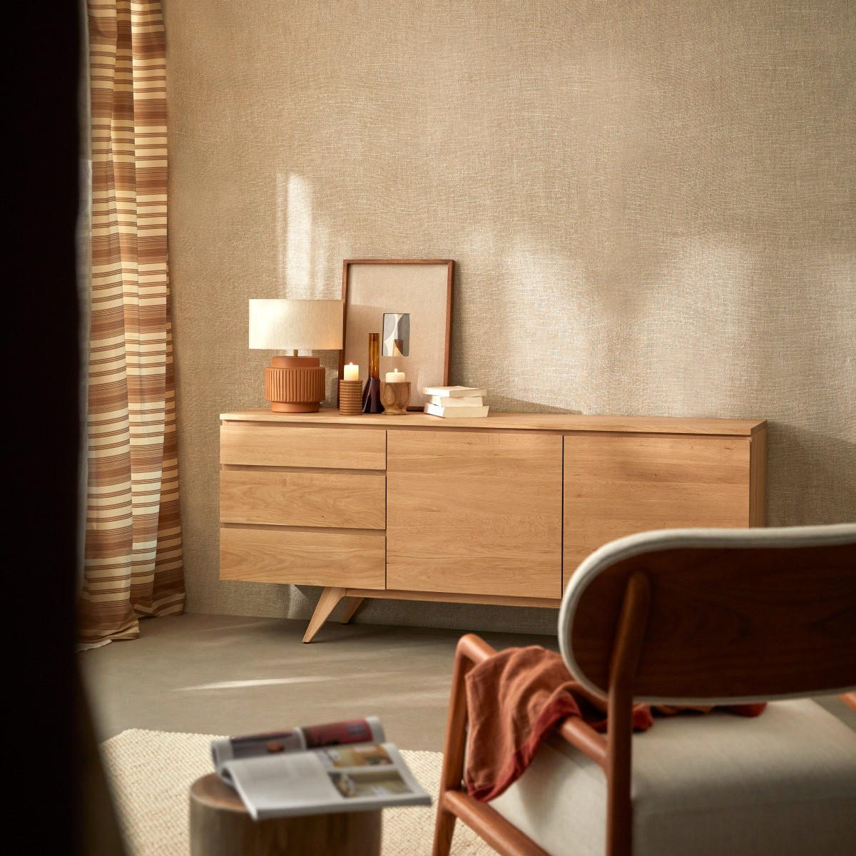 SIDEBOARD Esmée Natur aus Eiche - Naturfarben, Holz (177/76/45cm) - Tikamoon