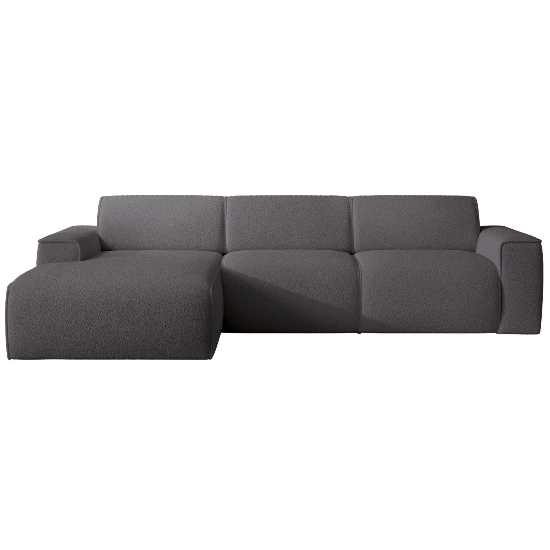 ECKSOFA Bouvi Dunkelgrau links - Dunkelgrau/Schwarz, Kunststoff/Textil (310/165cm) - Selsey