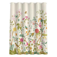 DUSCHVORHANG Illustrierte Blumen Chinoiserie auf Gelb 180/180 cm - Multicolor, Textil (180/180cm) - Bilderwelten