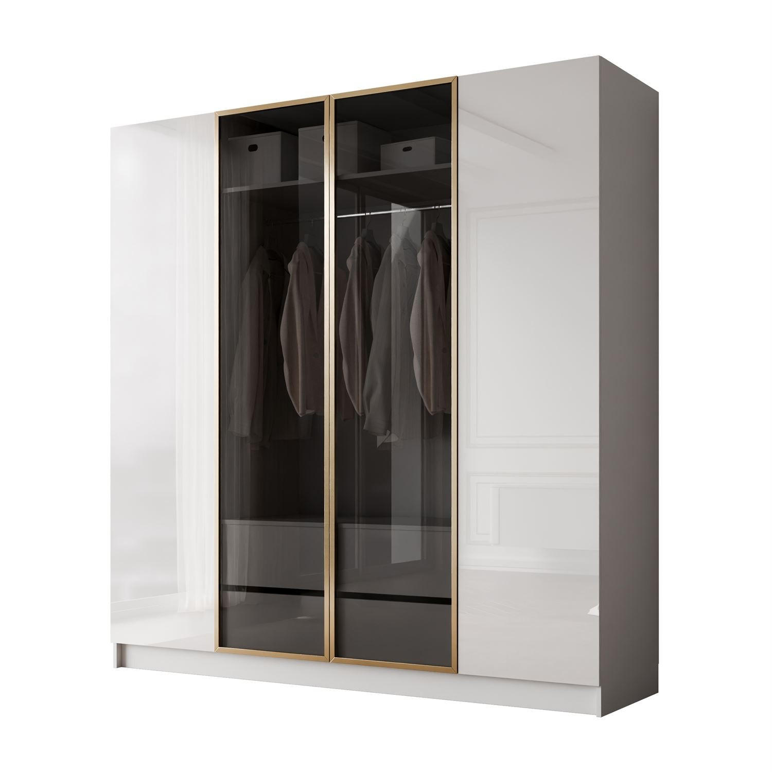 Lookway Kleiderschrank Weiß 200x210x57 cm