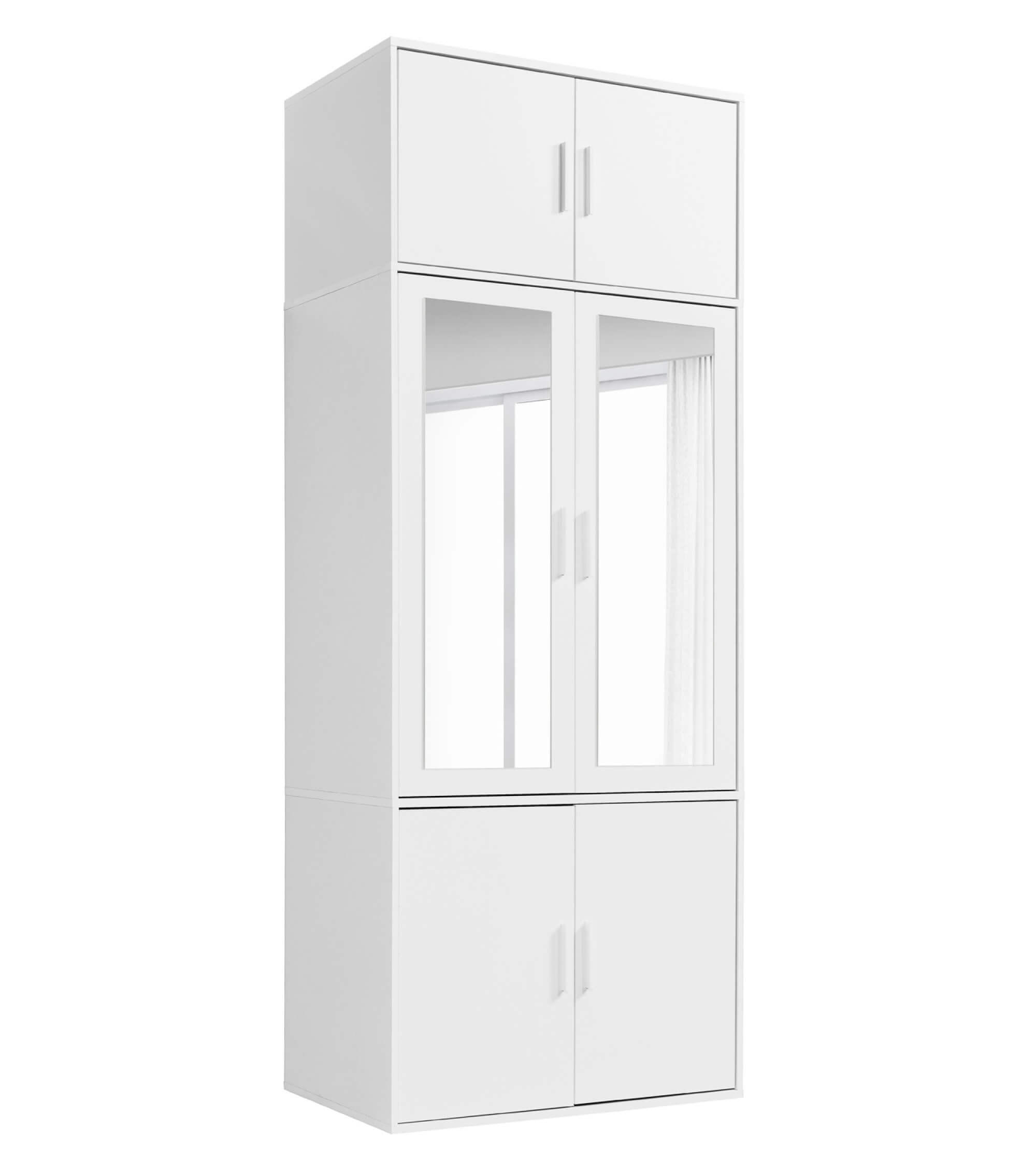 KLEIDERSCHRANK mit Spiegel Der Grenzenlose - Weiß, Holzwerkstoff (90/234/58cm) - Mokebo