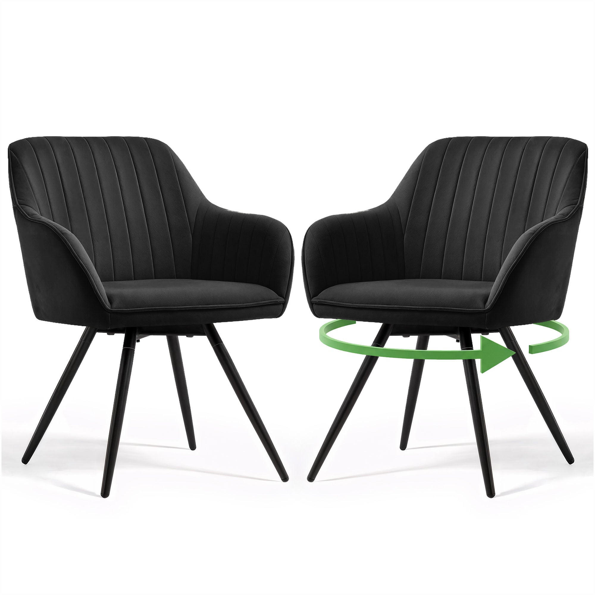 RAUMHIRSCH FURNITURE OTOČNÁ ŽIDLE, SADA 2 KS, černá, 55/83/58