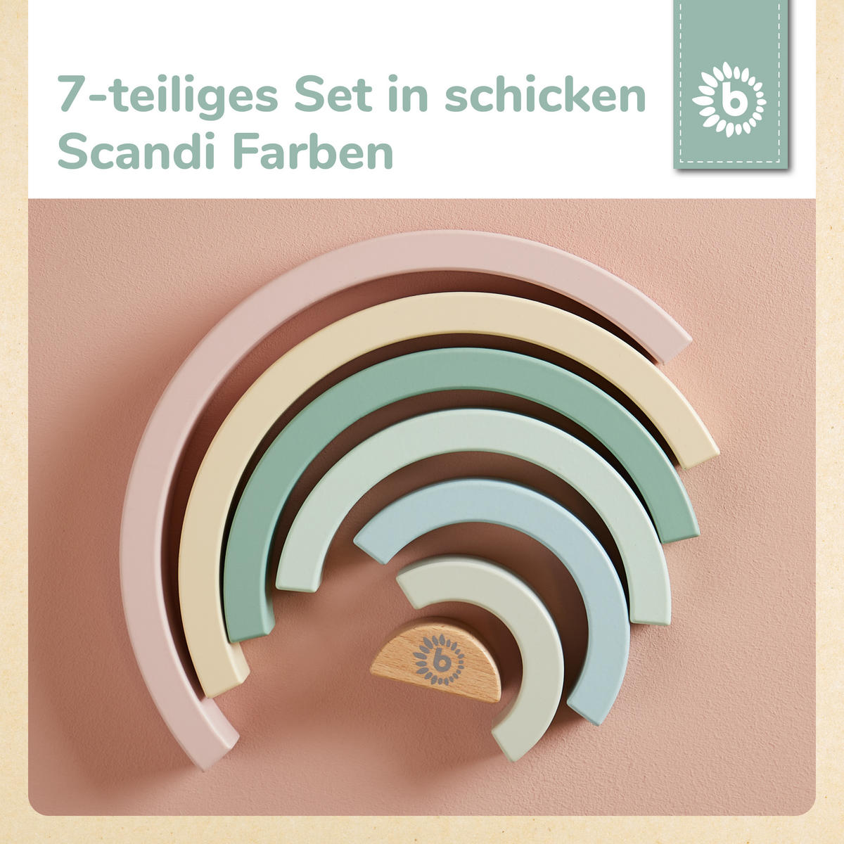 REGENBOGEN aus Holz - ab 12 Monate - Multicolor, Holz (12.1/24.2cm) - Bieco Spielwaren