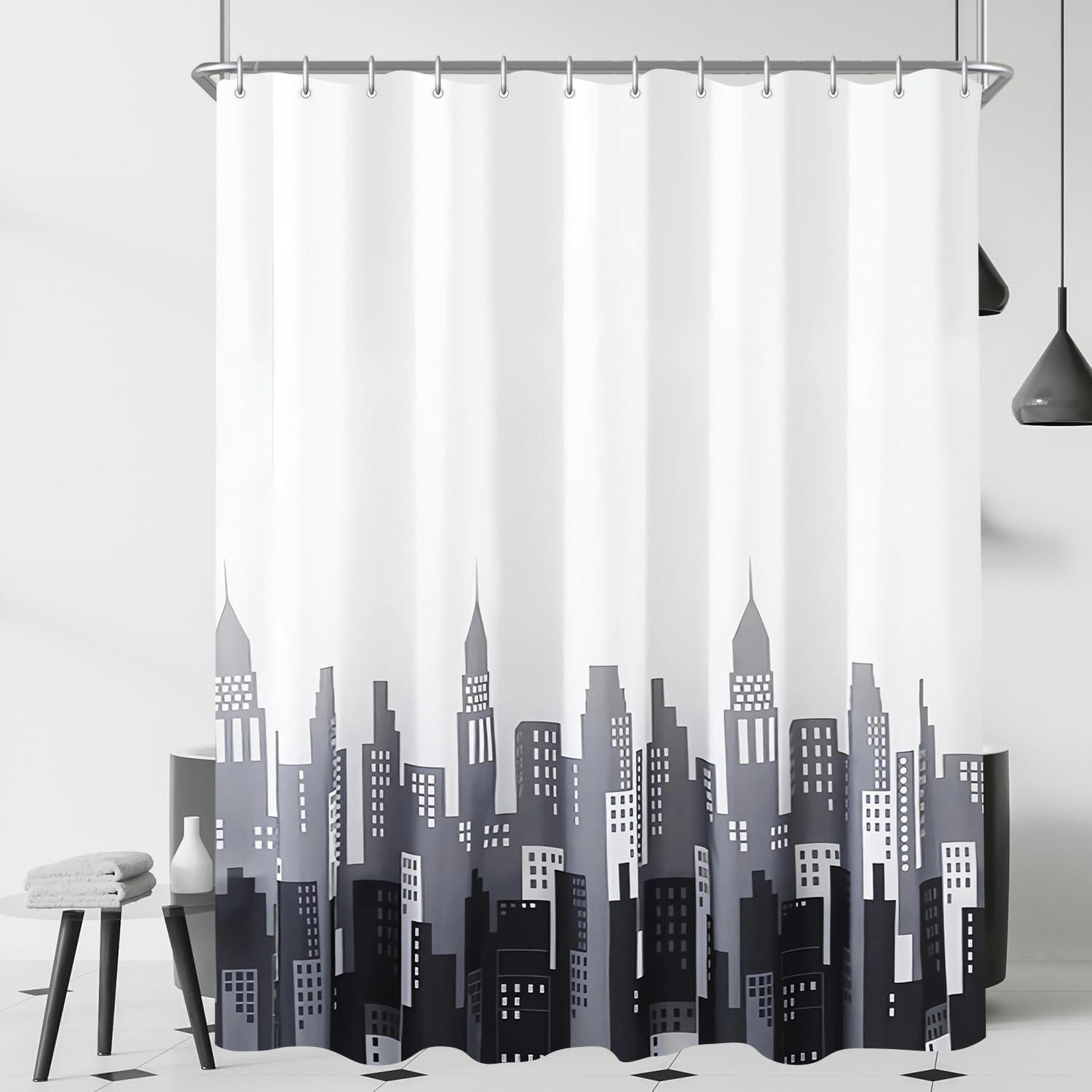 DUSCHVORHANG Eisenturm 180 x 200 cm Textil Wasserabweisend Waschbar - Multicolor, Textil (180/200cm)