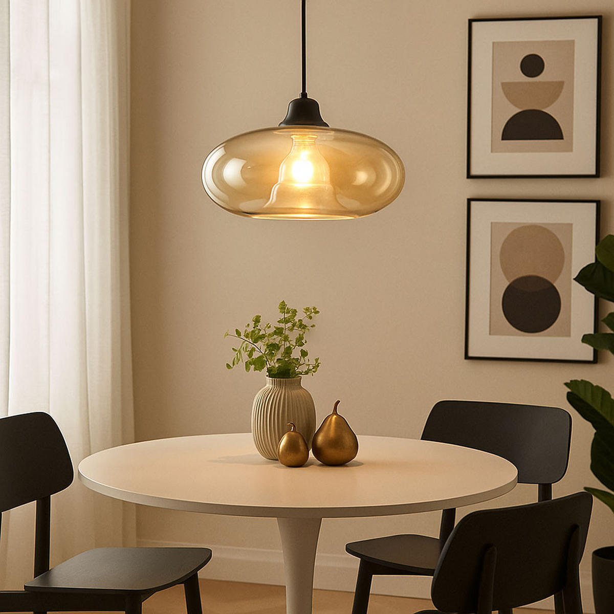 LED HÄNGELEUCHTE LILLE Glas Orange - Orange, Glas (40/40/150cm) - Nowa