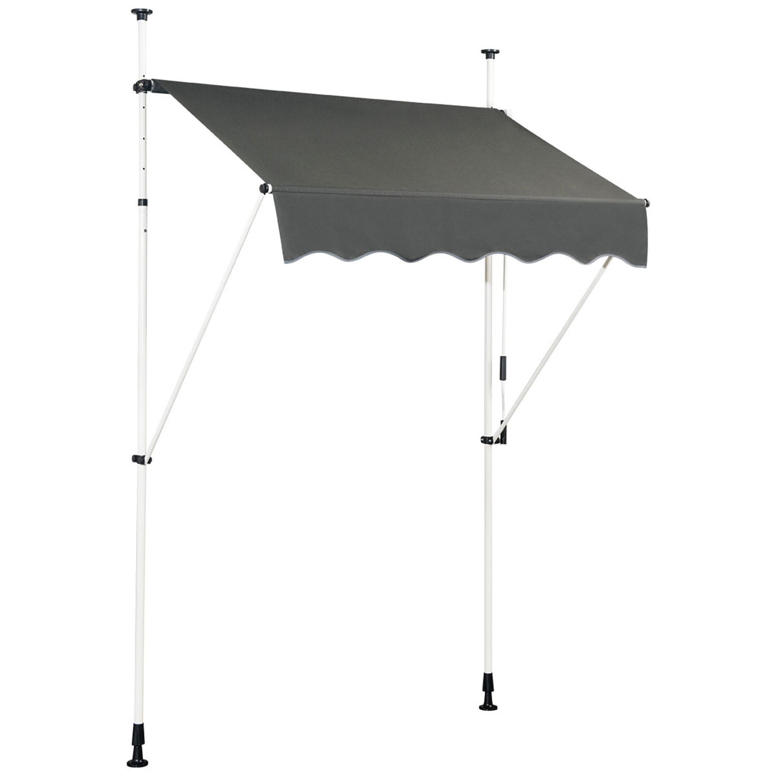 KLEMMMARKISE Grau - Grau, Metall (150/300/125cm) - COSTWAY