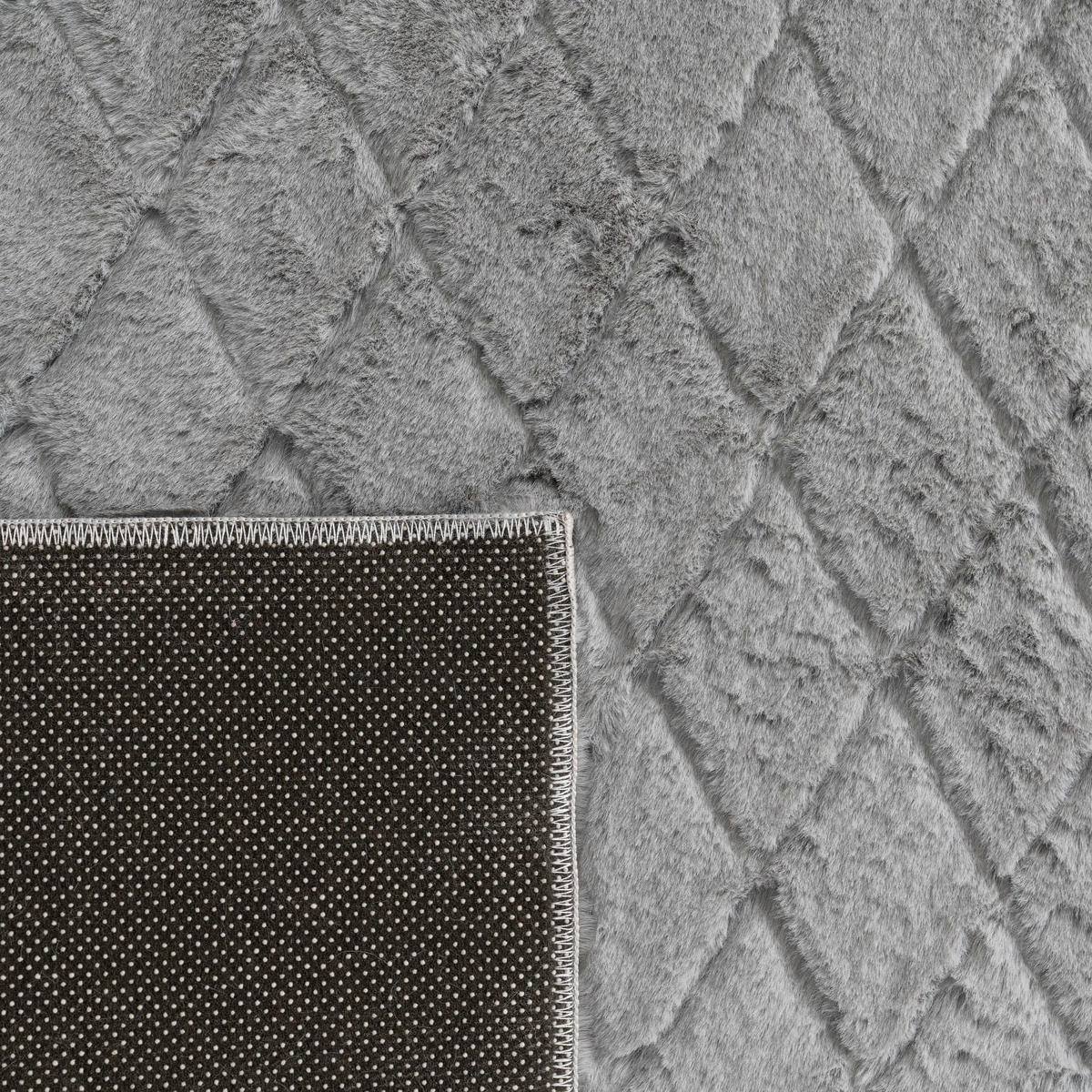 HOCHFLORTEPPICH, mit Struktur, Florhöhe 22 mm, Grau, 160 x 220 cm - Grau, Textil (160/220cm) - KADIMA DESIGN