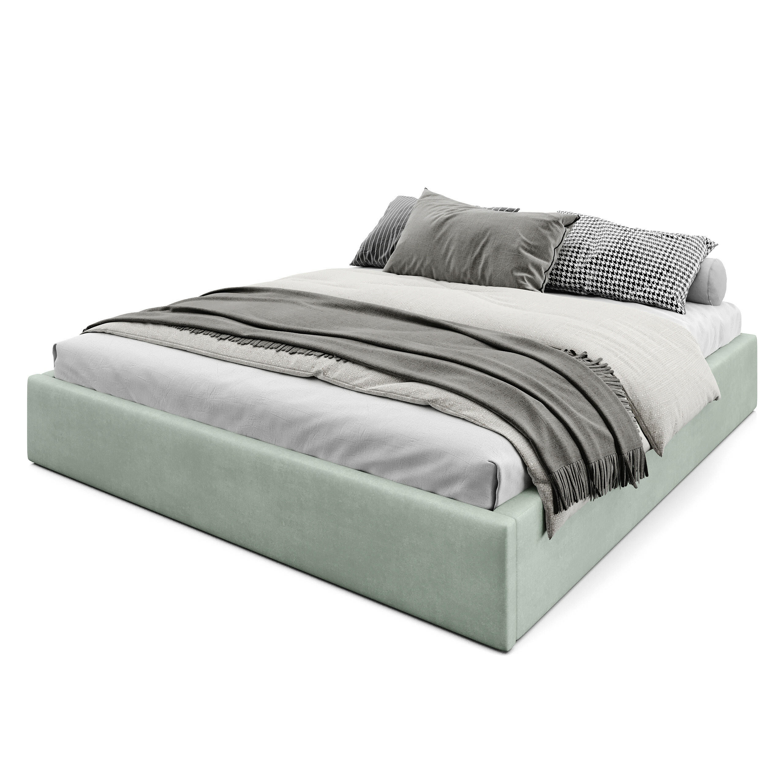 POLSTERBETT 180x200cm Bett mit Stauraum Lattenrost Mint - Mintgrün, Holz/Holzwerkstoff (180/200cm) - Muralo