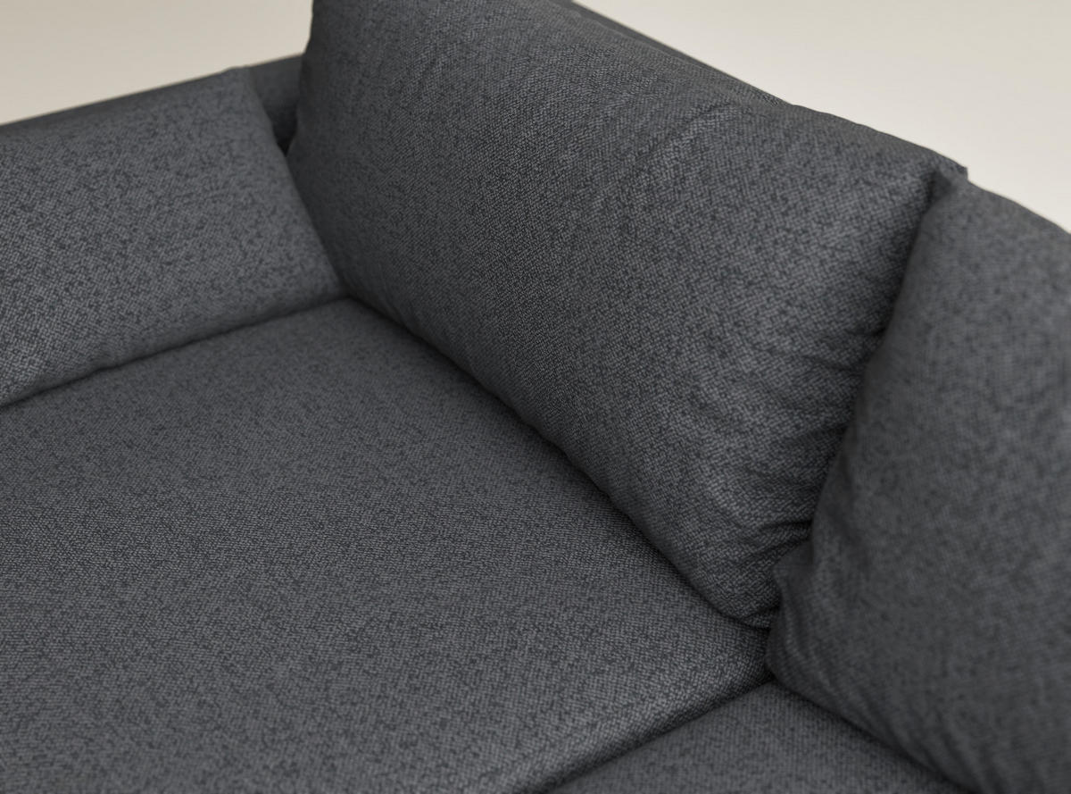 ECKSOFA MIT SCHLAFFUNKTION Leon Anthrazit Webstoff - Anthrazit/Schwarz, Holz/Holzwerkstoff (239/148cm) - Maison de Reve