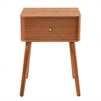 NACHTTISCH 1 Schublade mit abgerundeten Fronten B42 cm - KARL - Eschefarben, Holzwerkstoff (35/58/43.5cm) - Calicosy