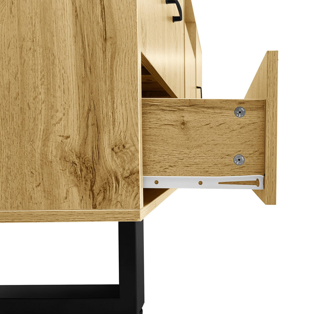 SIDEBOARD Holzeffekt 150/38/77 cm - Braun, Holzwerkstoff/Metall (38/76.5/150cm) - Urban Meuble