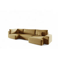 WOHNLANDSCHAFT Arona Xl - Gelb, Holzwerkstoff/Textil (397/70/148cm) - Fun Möbel