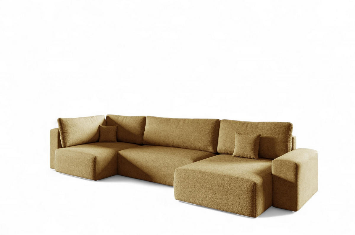 WOHNLANDSCHAFT Arona Xl - Gelb, Holzwerkstoff/Textil (397/70/148cm) - Fun Möbel