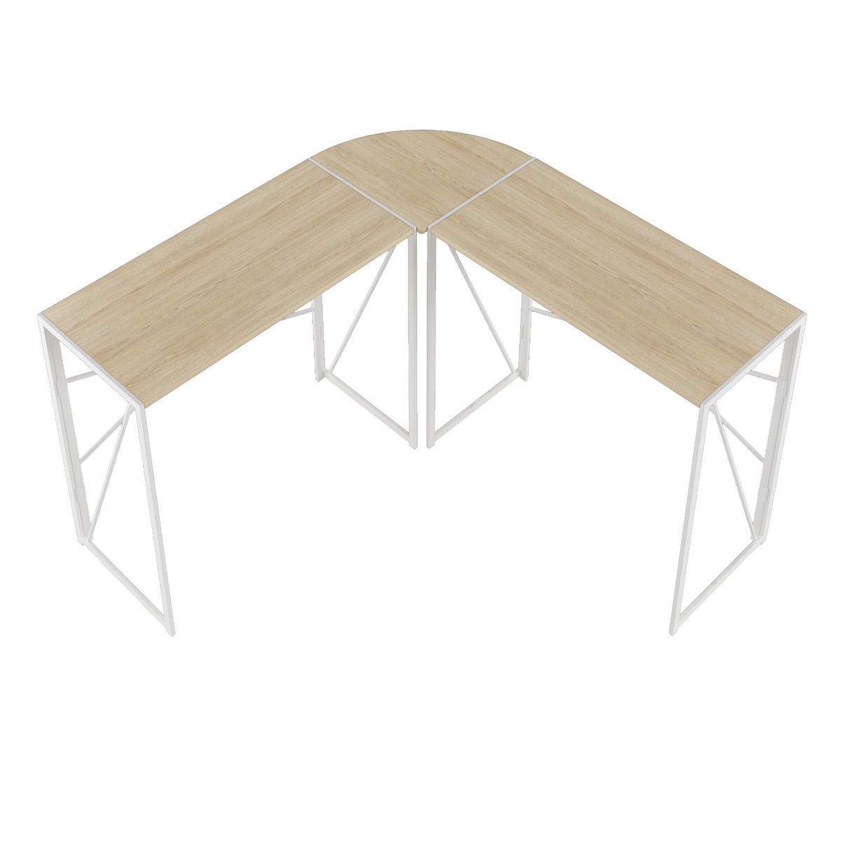 ECKSCHREIBTISCH Holzfarben L-Form mit Metallrahmen kratzfest - Naturfarben, Metall (118/118/74.5cm) - PANGIVO