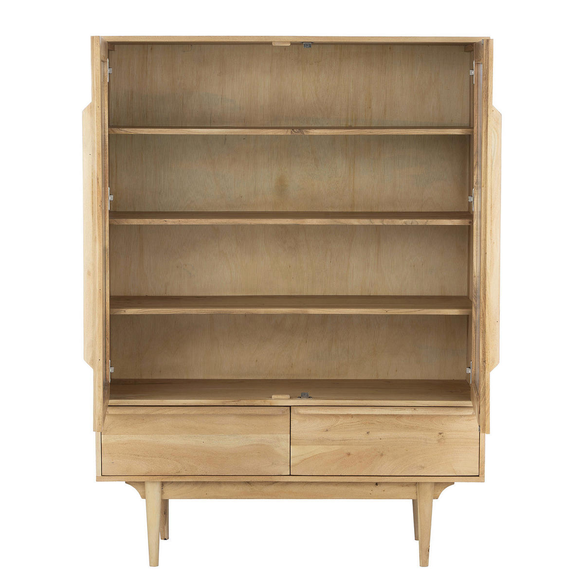 MASSIVER VITRINENSCHRANK - Akazie massiv - Akaziefarben, Glas/Holz (110/150/40cm) - home24
