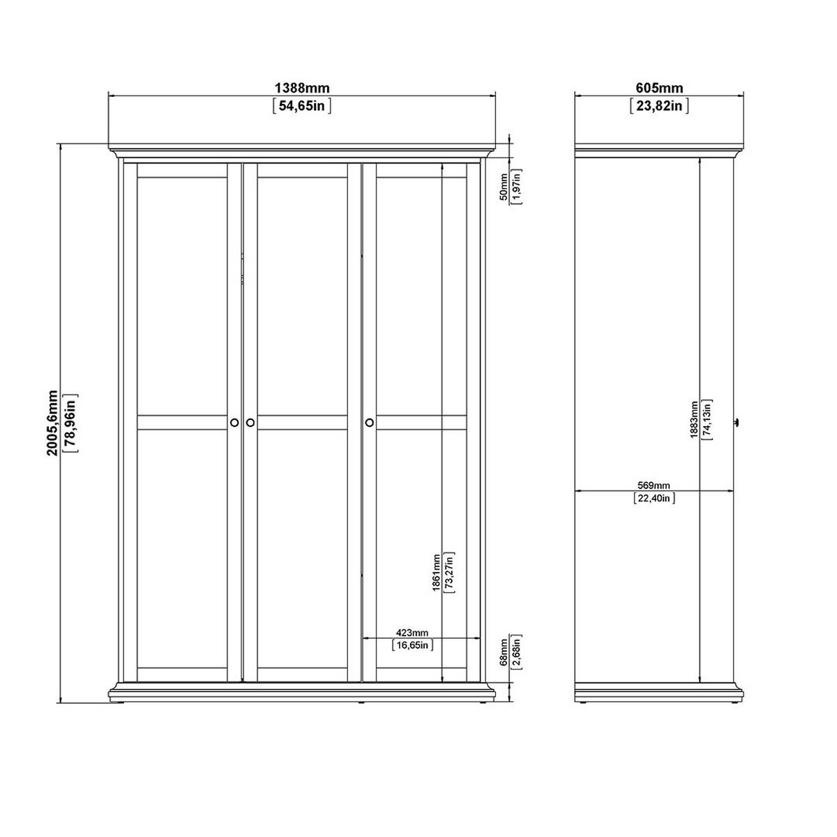 GARDEROBENSCHRANK mattgrau - Grau, Holzwerkstoff (139/201/60cm) - ebuy24